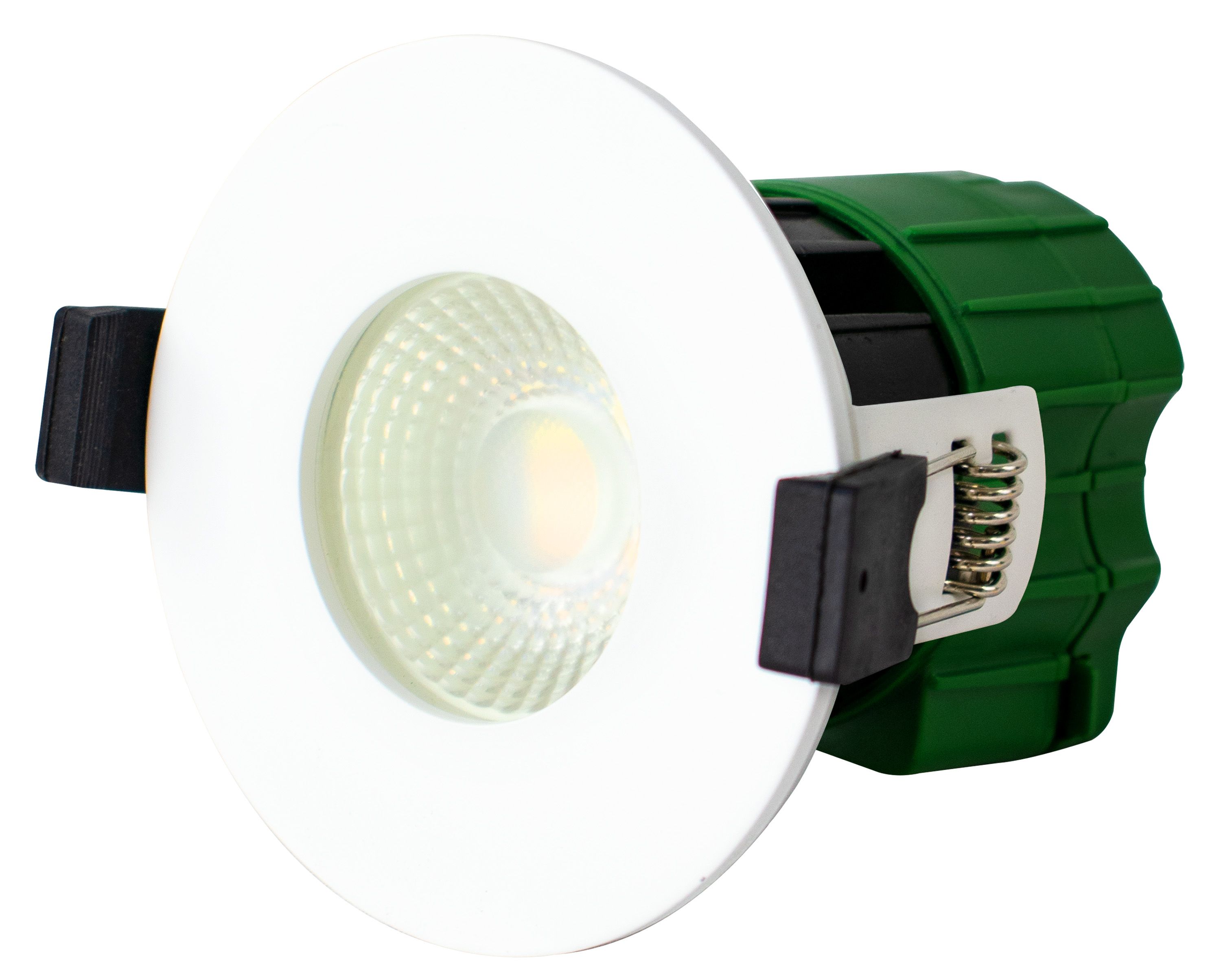 Luceco Matt White Fixed LED Fire-rated Colour changing Downlight 6W IP65, Pack of 6