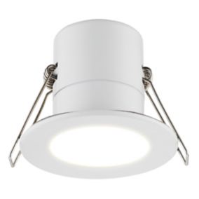 Luceco Matt White Fixed LED Fire-rated Cool white Downlight 5W IP65