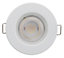 Luceco Matt White Fixed LED Fire-rated Warm white Downlight 5W IP65