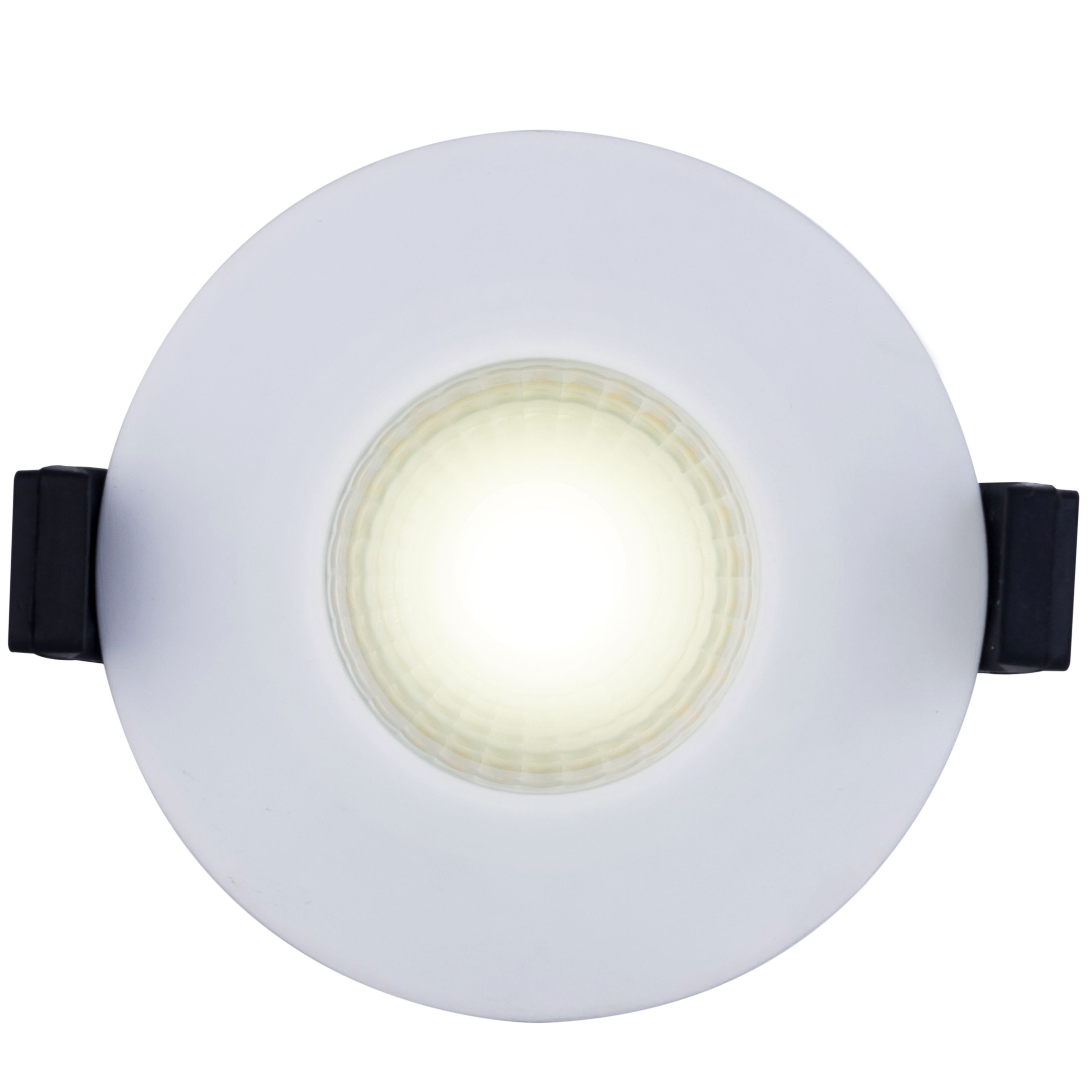 Luceco Matt White Fixed LED Fire-rated Warm white Downlight 6W IP65, Pack of 6