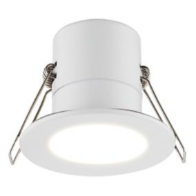 Luceco Matt White Non-adjustable LED Fire-rated Cool white Downlight 5W IP65