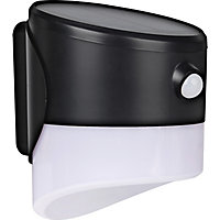Luceco Non-adjustable Black Solar-powered Integrated LED PIR Motion sensor Outdoor Wall light
