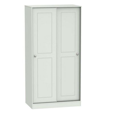 Lugano Grey Single Sliding door wardrobe (H)1960mm (W)1100mm (D)500mm