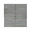 Luisa Grey Gloss Thin Brick Ceramic Mosaic tile sheet, (L)295mm (W)298mm