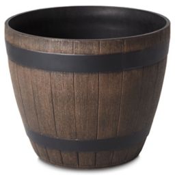 Lule Wood effect Plastic Round Plant pot (Dia)38cm