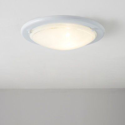 Lulea Brushed Glass metal White Bathroom Ceiling light