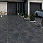 Luna Anthracite Matt Concrete effect Porcelain Outdoor Floor Tile, Pack of 2, (L)600mm (W)600mm