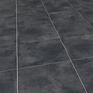 Luna Anthracite Matt Concrete effect Porcelain Outdoor Floor Tile, Pack of 2, (L)600mm (W)600mm