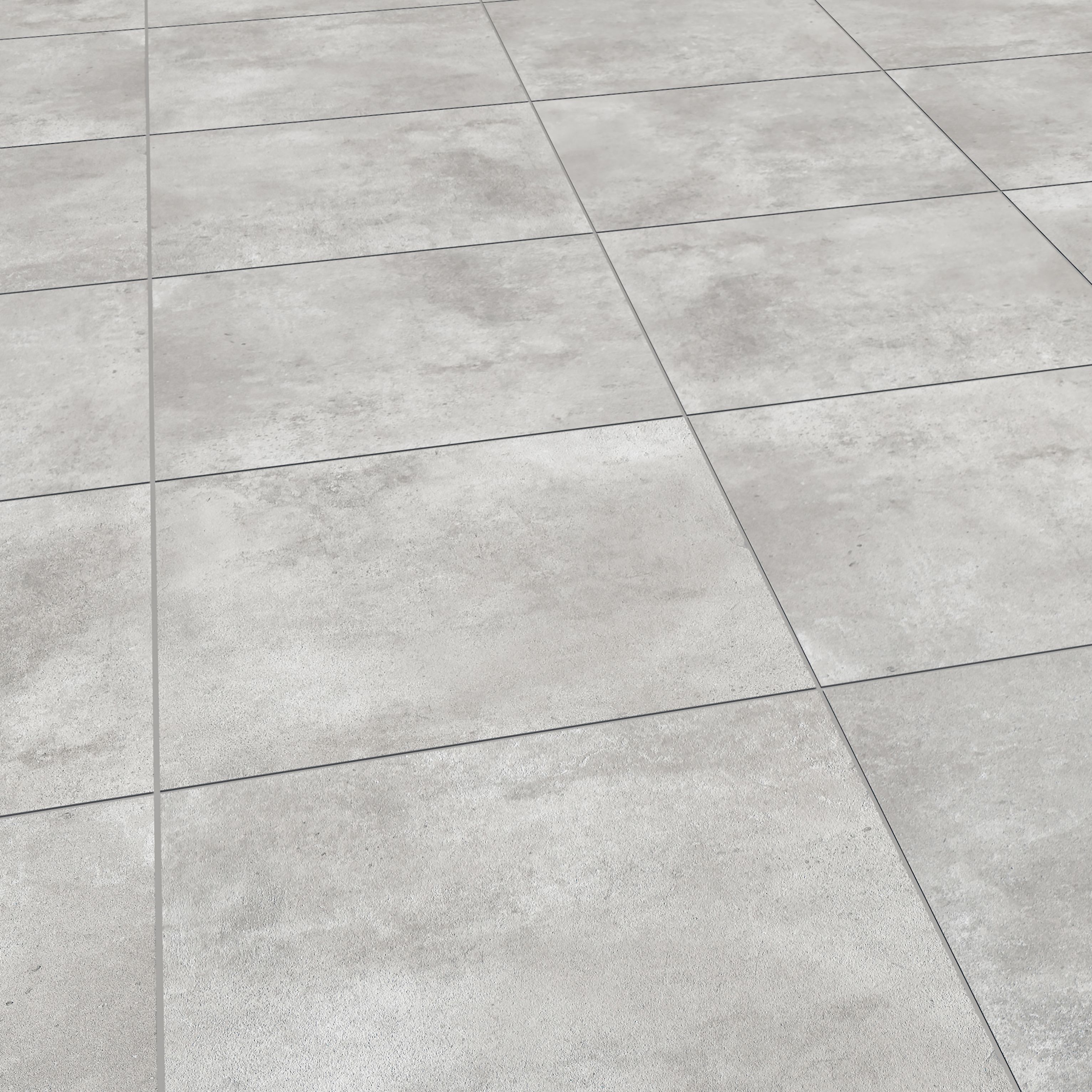 Luna Grey Matt Concrete effect Porcelain Outdoor Floor Tile, Pack of 2