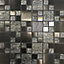 Luxe Gunmetal Glass & metal Mosaic tile, (L)300mm (W)300mm