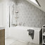 Lyla Black & white Matt Patterned Porcelain Wall & floor Tile, Pack of 24, (L)250mm (W)215mm