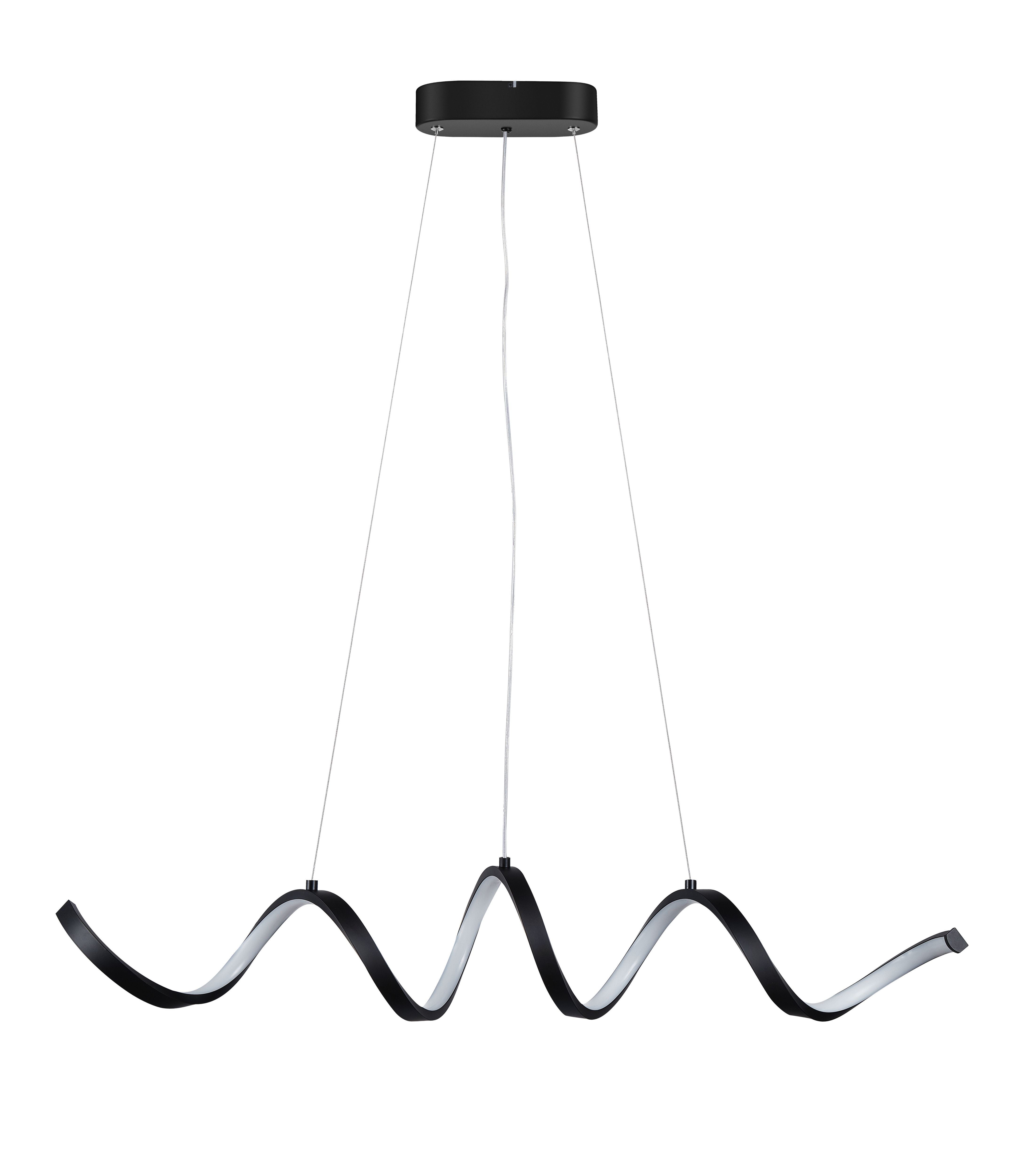 Mabern Spiral Matt Black LED Pendant ceiling light, (Dia)165mm