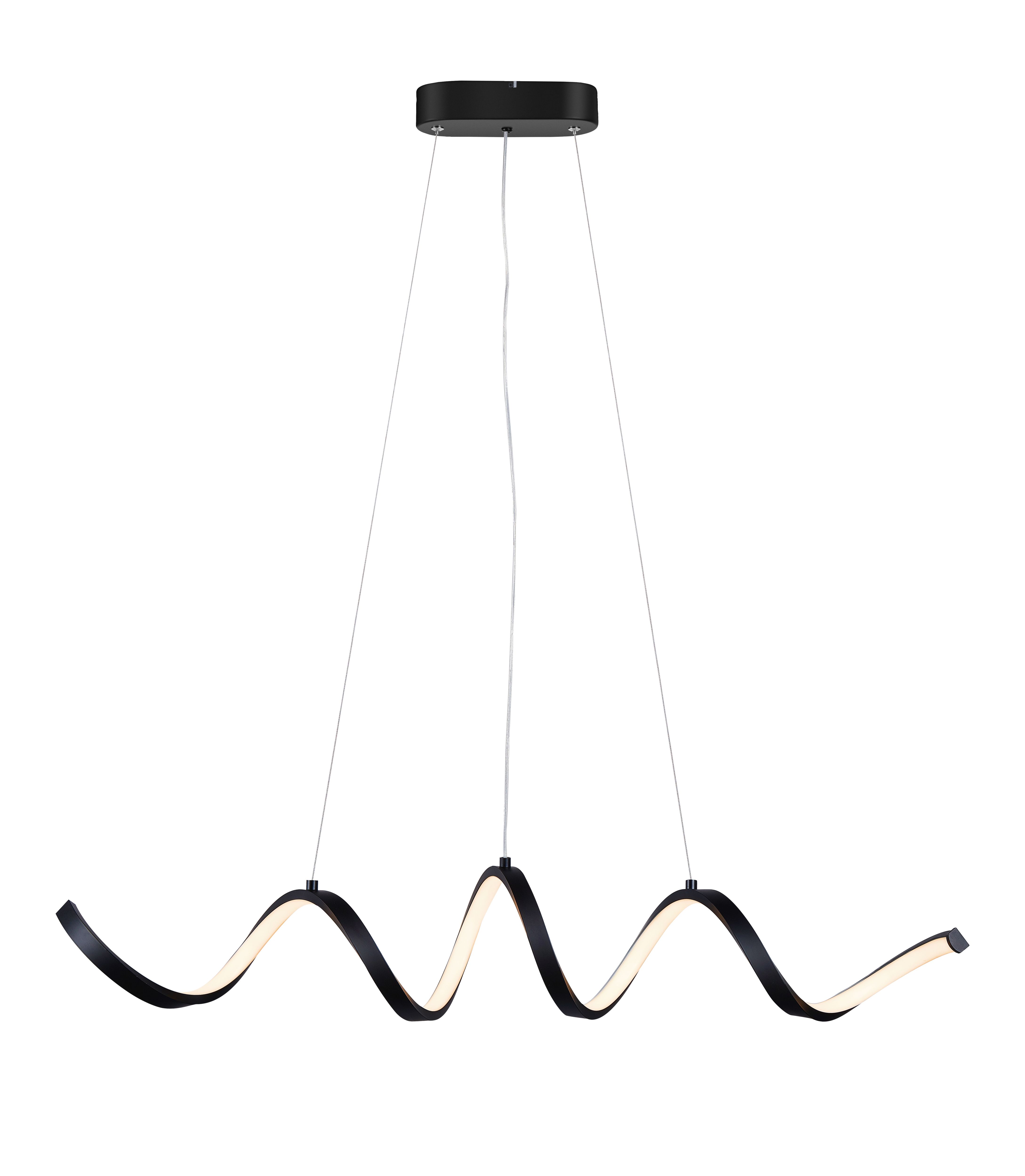 Mabern Spiral Matt Black LED Pendant ceiling light, (Dia)165mm