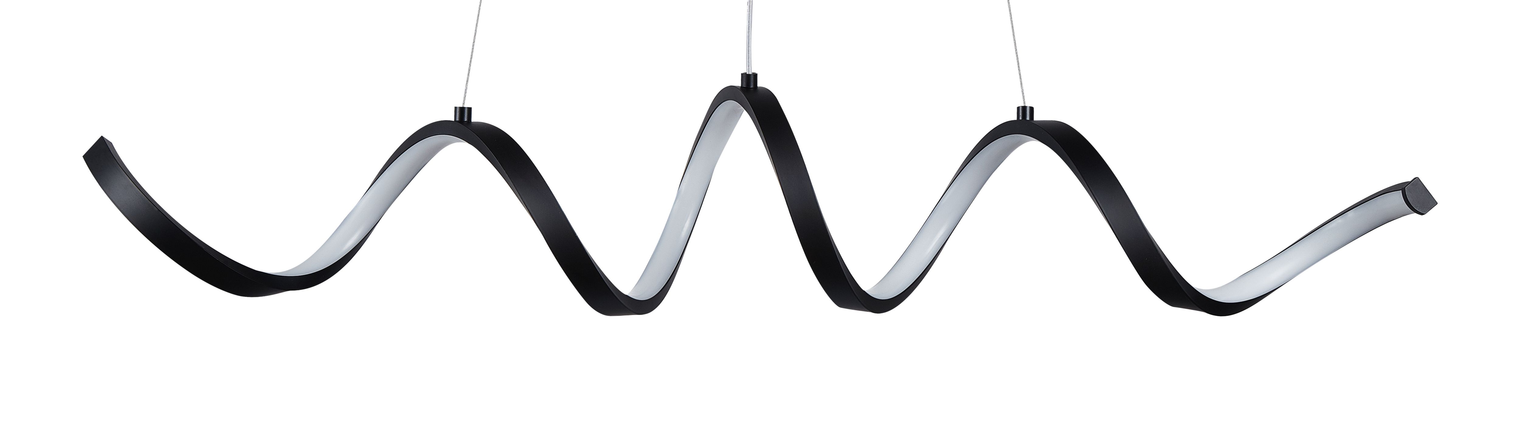 Mabern Spiral Matt Black LED Pendant ceiling light, (Dia)165mm