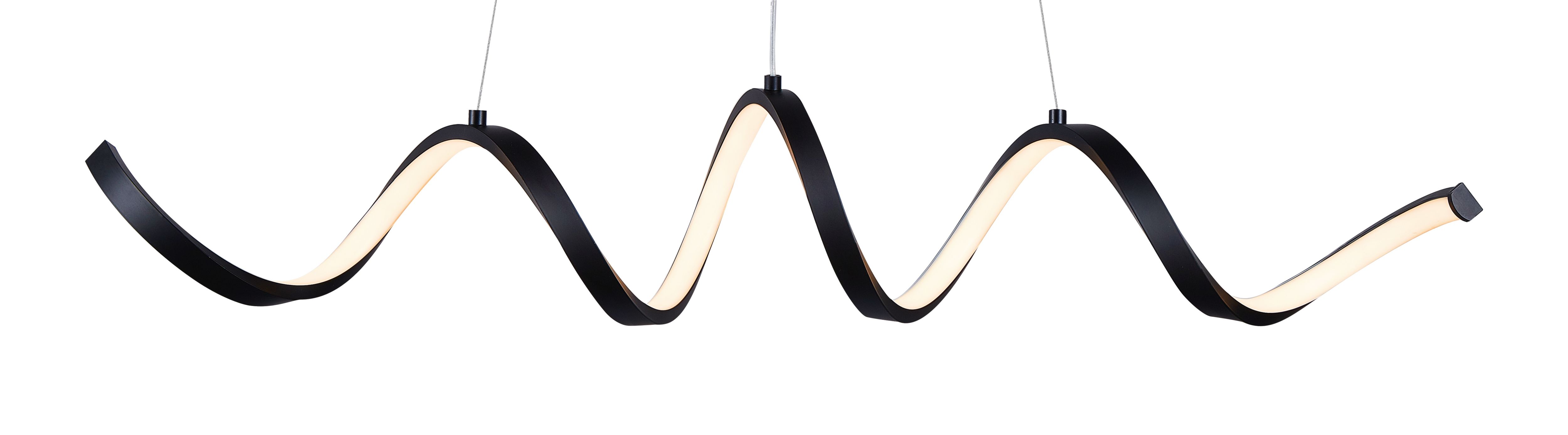 Mabern Spiral Matt Black LED Pendant ceiling light, (Dia)165mm