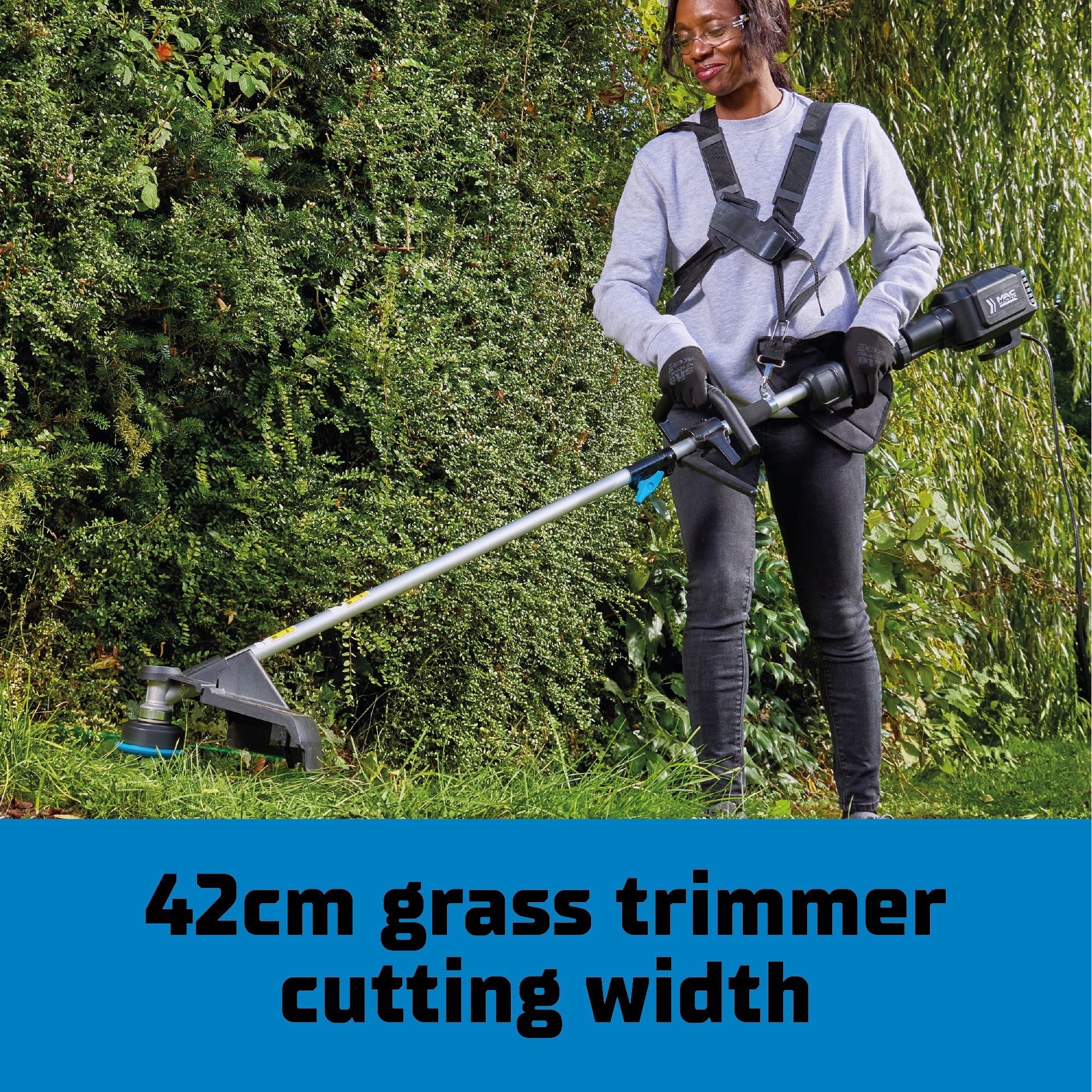 Mac Allister 1000W Corded 42cm 2-in-1 brushcutter & grass trimmer - MCB1174GBC