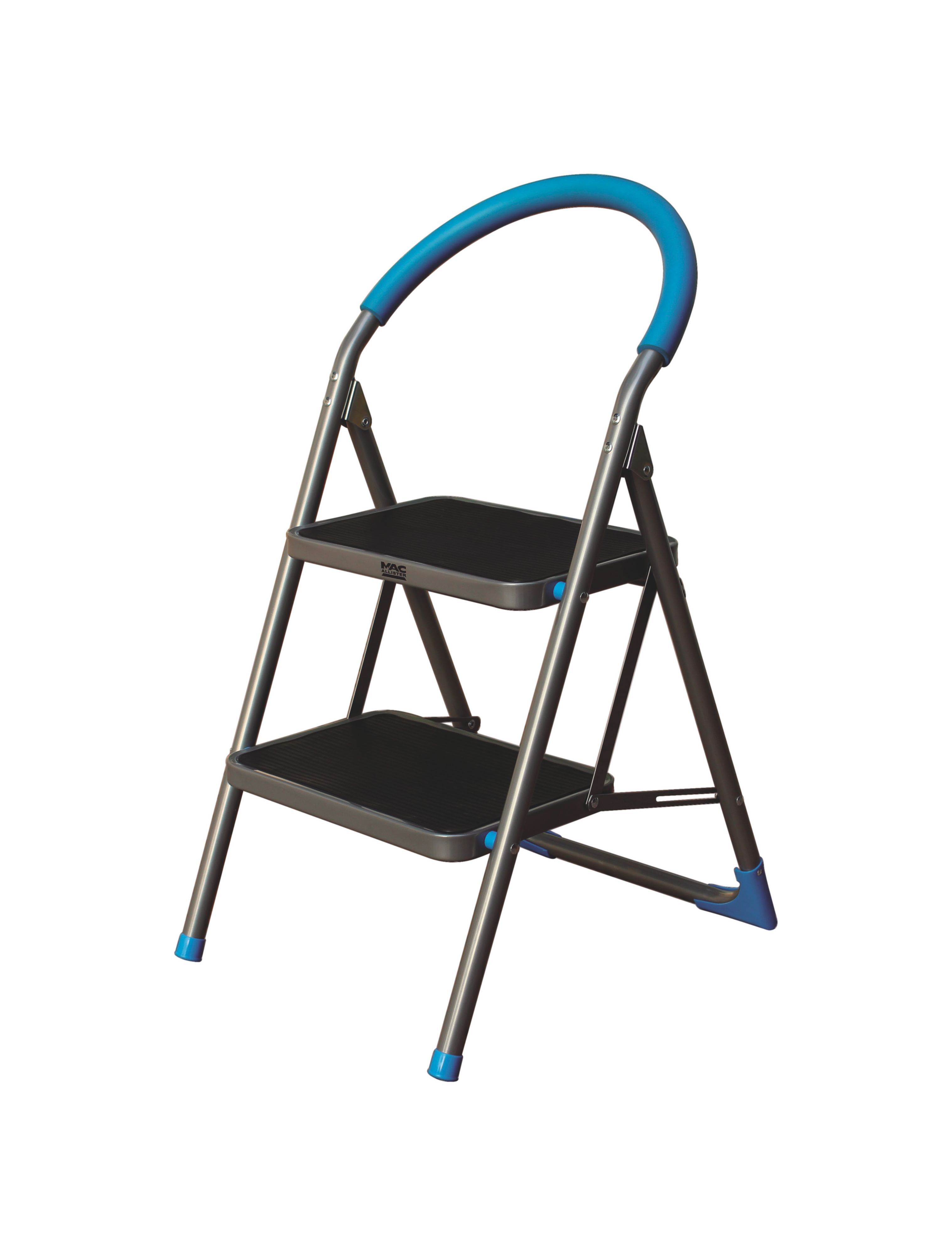 Mac Allister 2 tread Plastic &amp; steel Foldable Step stool (H)0.85m | DIY