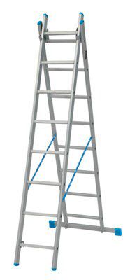 Mac Allister 2 way 3.35m Aluminium Combination Ladder DIY at B Q