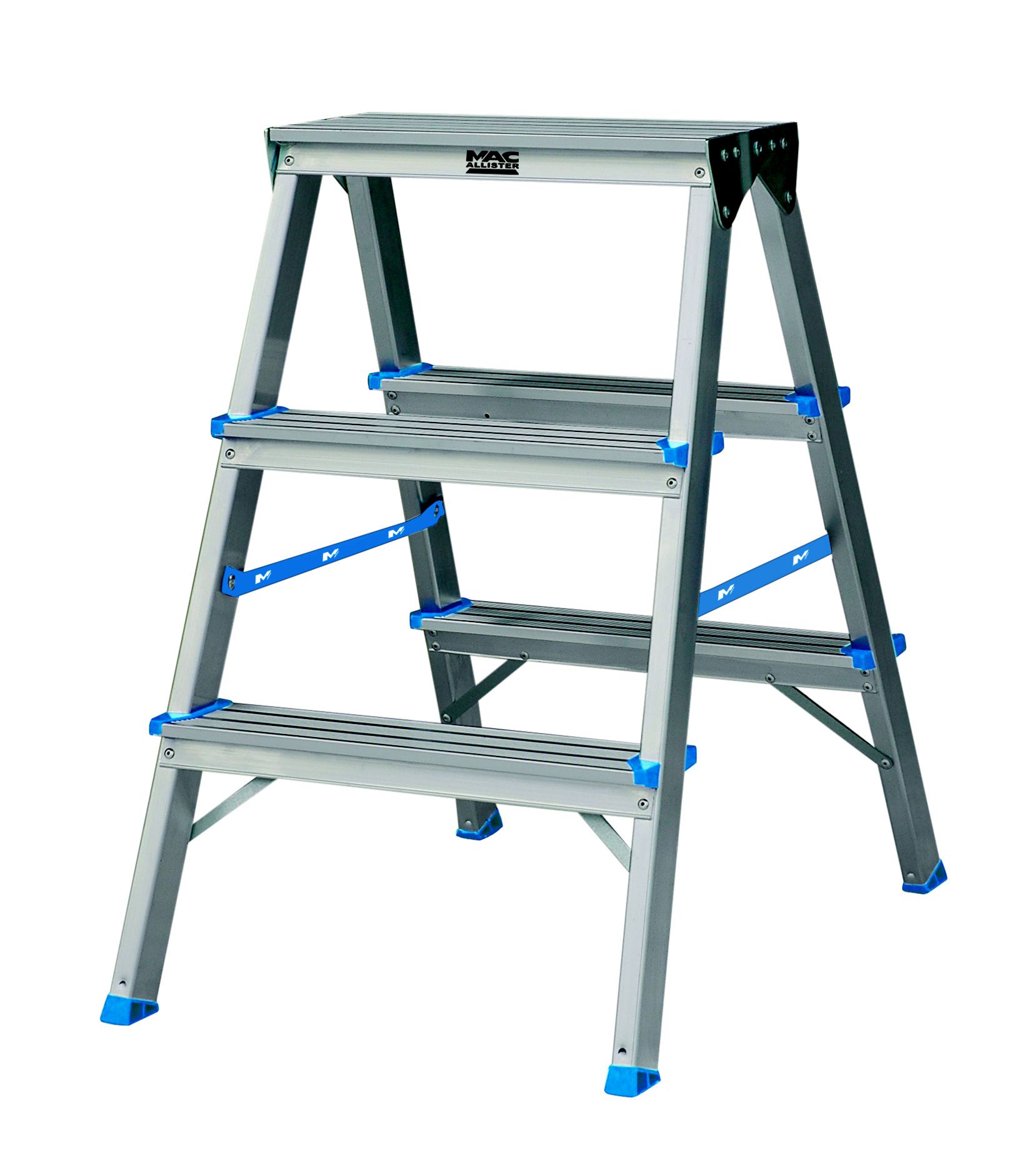 Mac Allister 3 Tread Aluminium Step Ladder (H)0.65m | DIY At B&Q