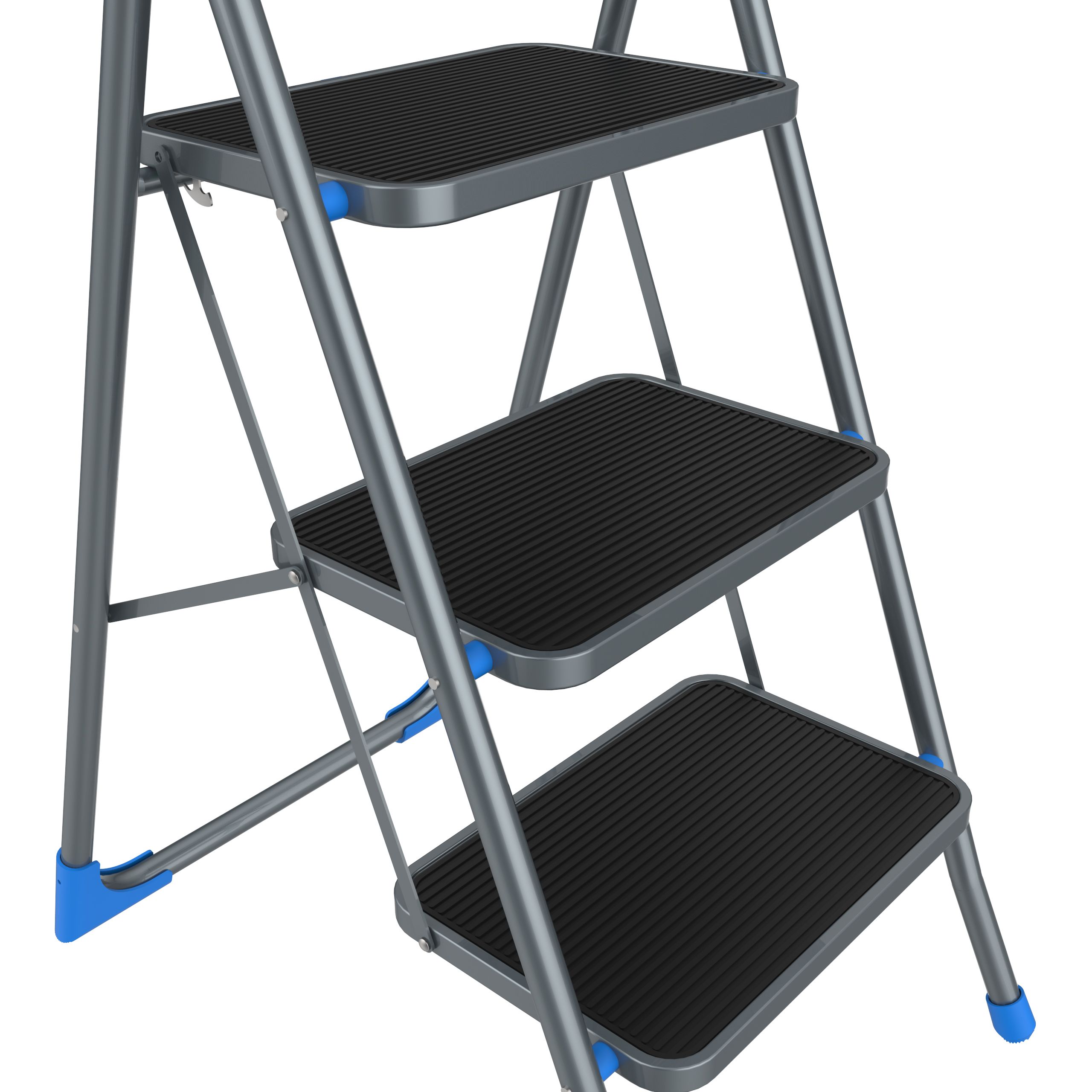 Mac Allister 3 tread Steel Foldable Step stool (H)1.16m