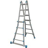 Mac Allister 3-way 4.25m Aluminium Combination Ladder