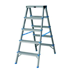 Mac Allister 5 tread Aluminium Step Ladder (H)1.08m