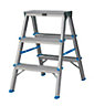 Mac Allister 6 tread Aluminium Double step Ladder (H)1.97m