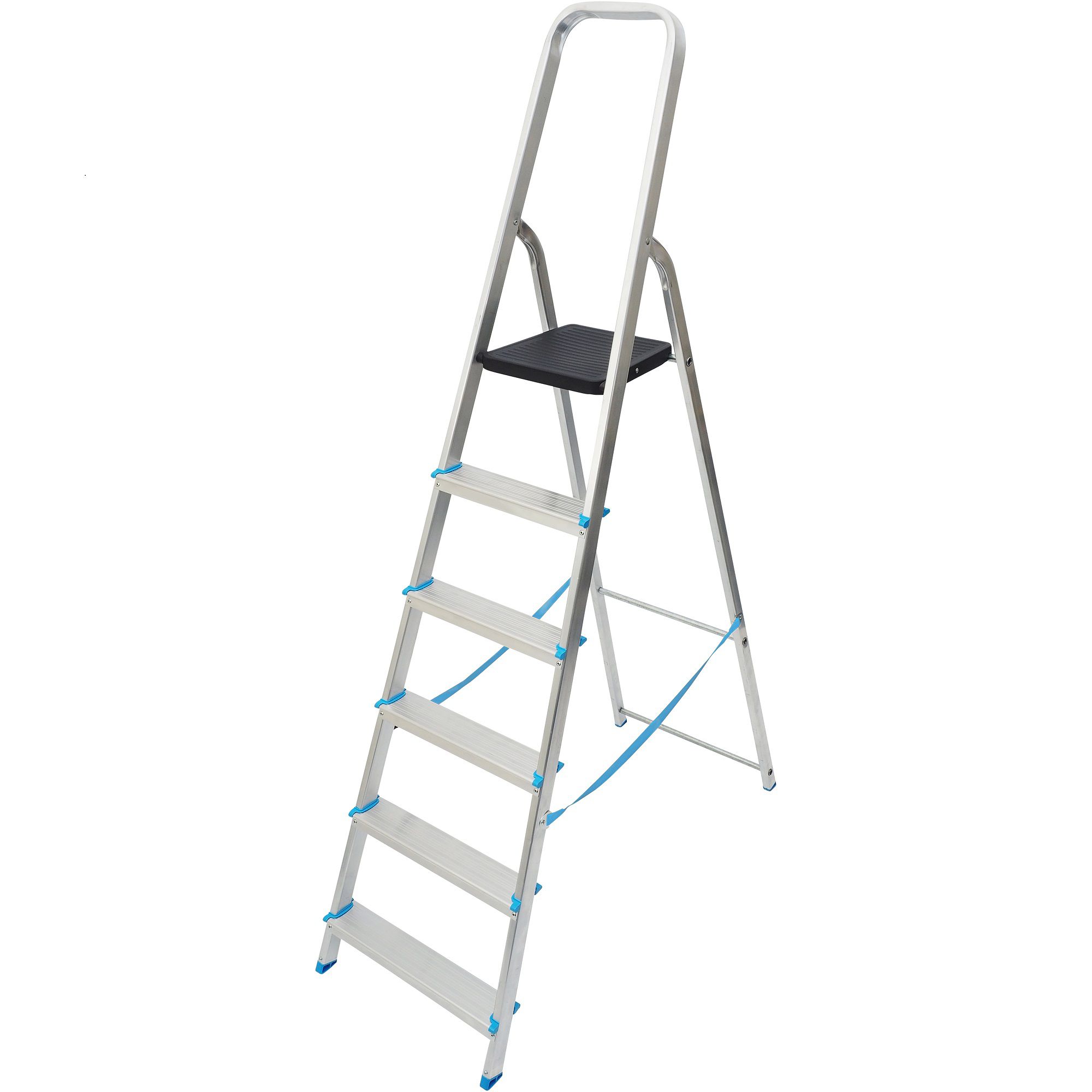 Mac Allister 6 tread Aluminium, plastic & steel Step Ladder (H)1880m