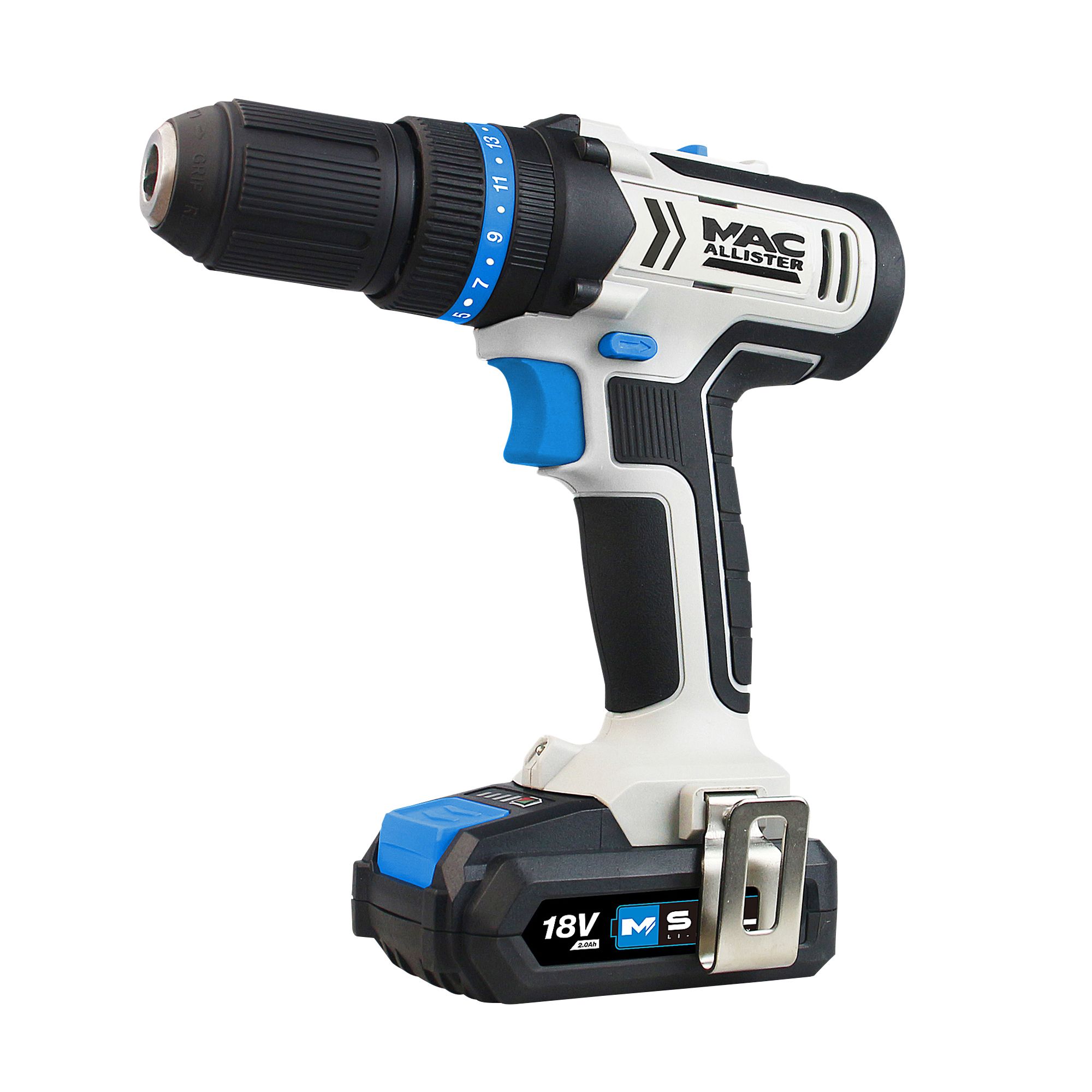 Mac Allister Solo 18V Li-ion EXT Cordless Combi drill & impact driver (2 x 2Ah) MCD18-Li-2 / MID18-Li