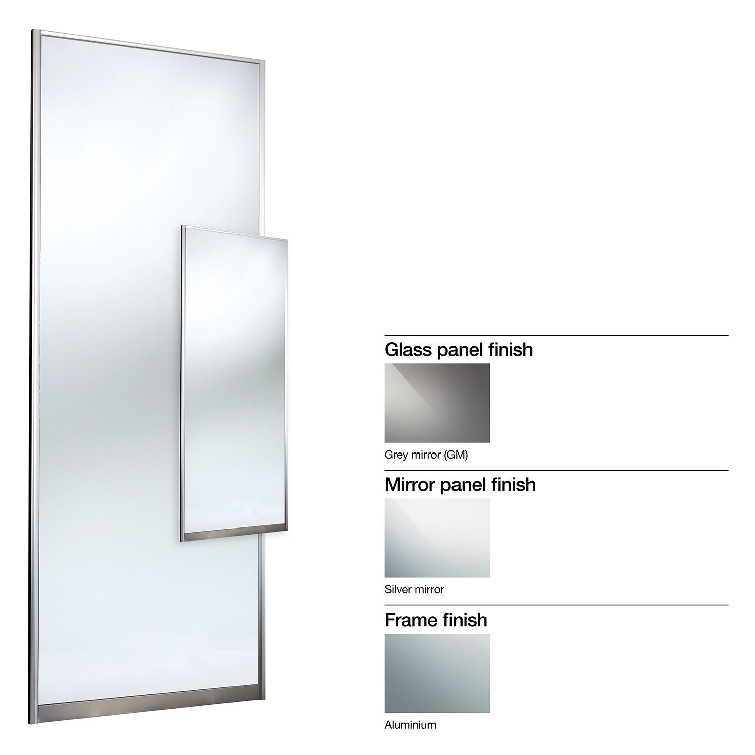 Made to measure Double Sided 1 panel Mirror Sliding wardrobe door (W)913mm DIY at B&Q