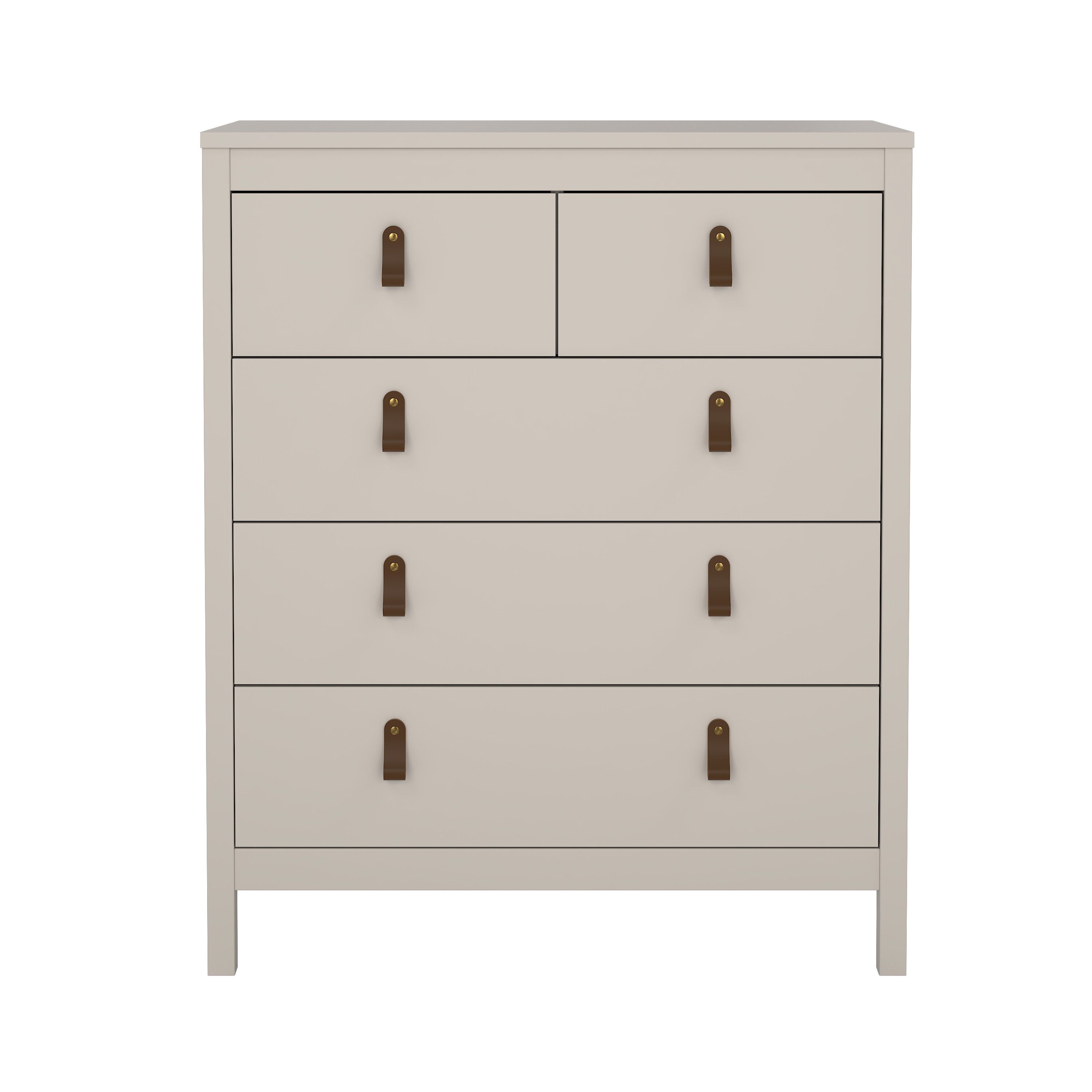 Madrid Matt cashmere no effect 5 Drawer Chest (H)989mm (W)823mm (D)384mm