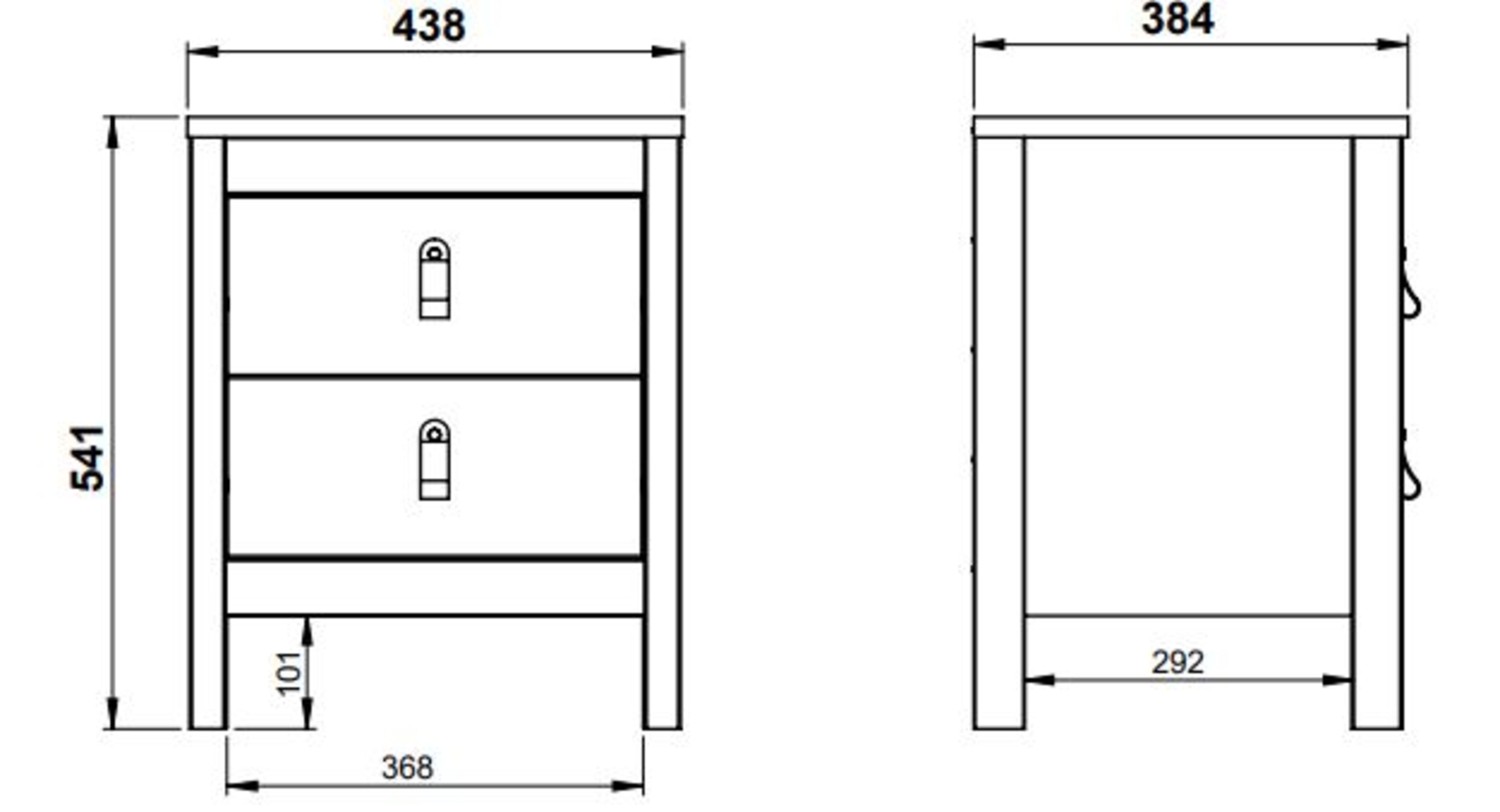 Madrid Matt oak effect 2 Drawer Bedside table (H)541mm (W)438mm (D)384mm