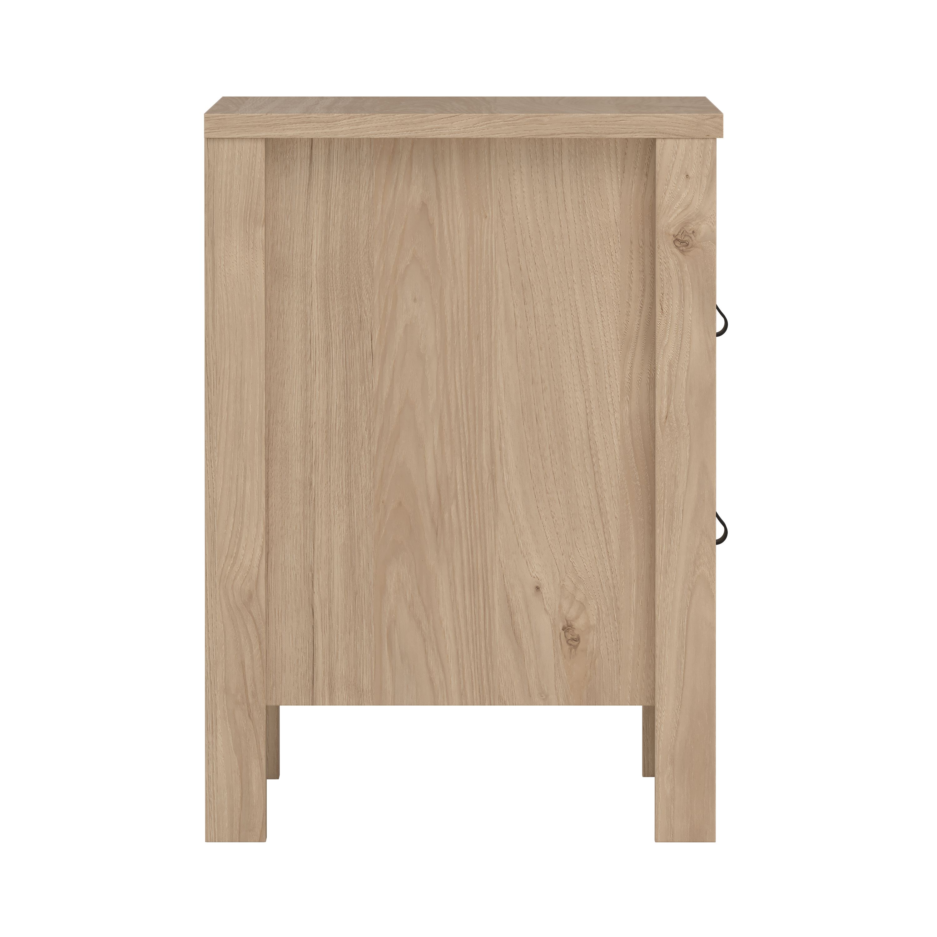 Madrid Matt oak effect 2 Drawer Bedside table (H)541mm (W)438mm (D)384mm