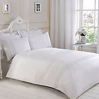 Mae Pintuck & embroidery detail White King Bedding set