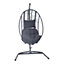 Maeria Dark grey Metal Hanging egg chair