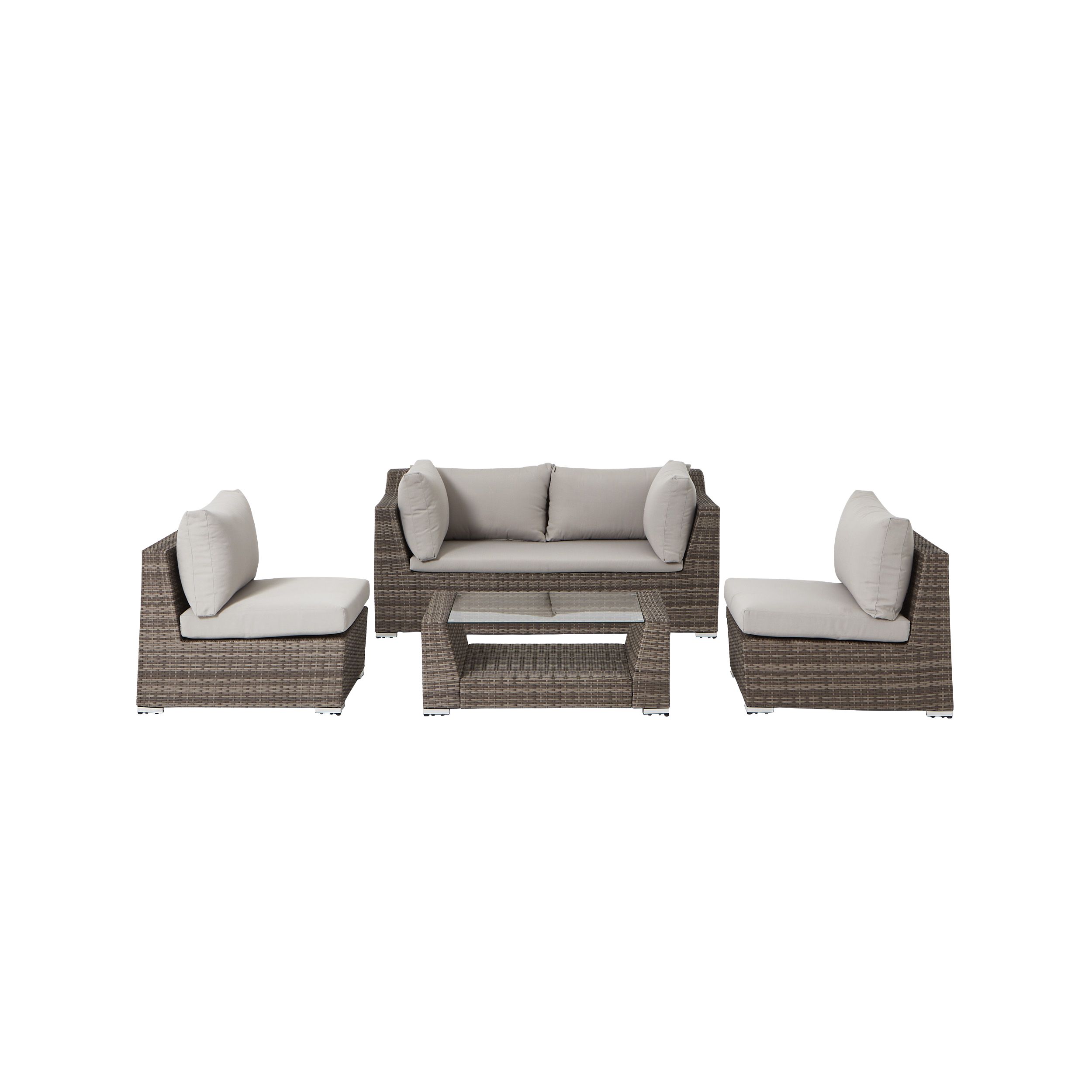 Maevea Rattan effect 4 seater Coffee set