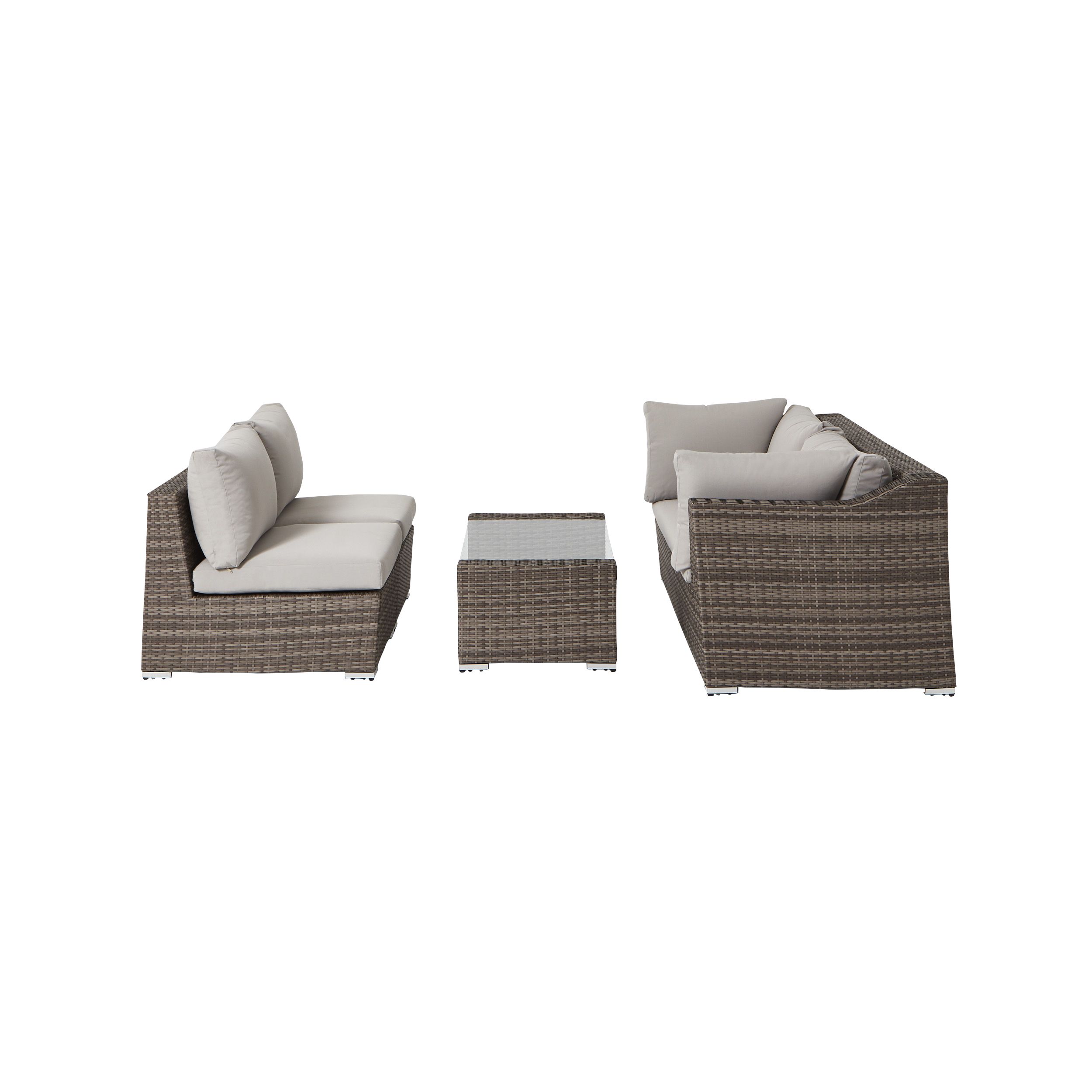 Maevea Rattan effect 4 seater Coffee set