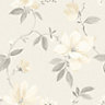 Magnolia Cream Floral Smooth Wallpaper