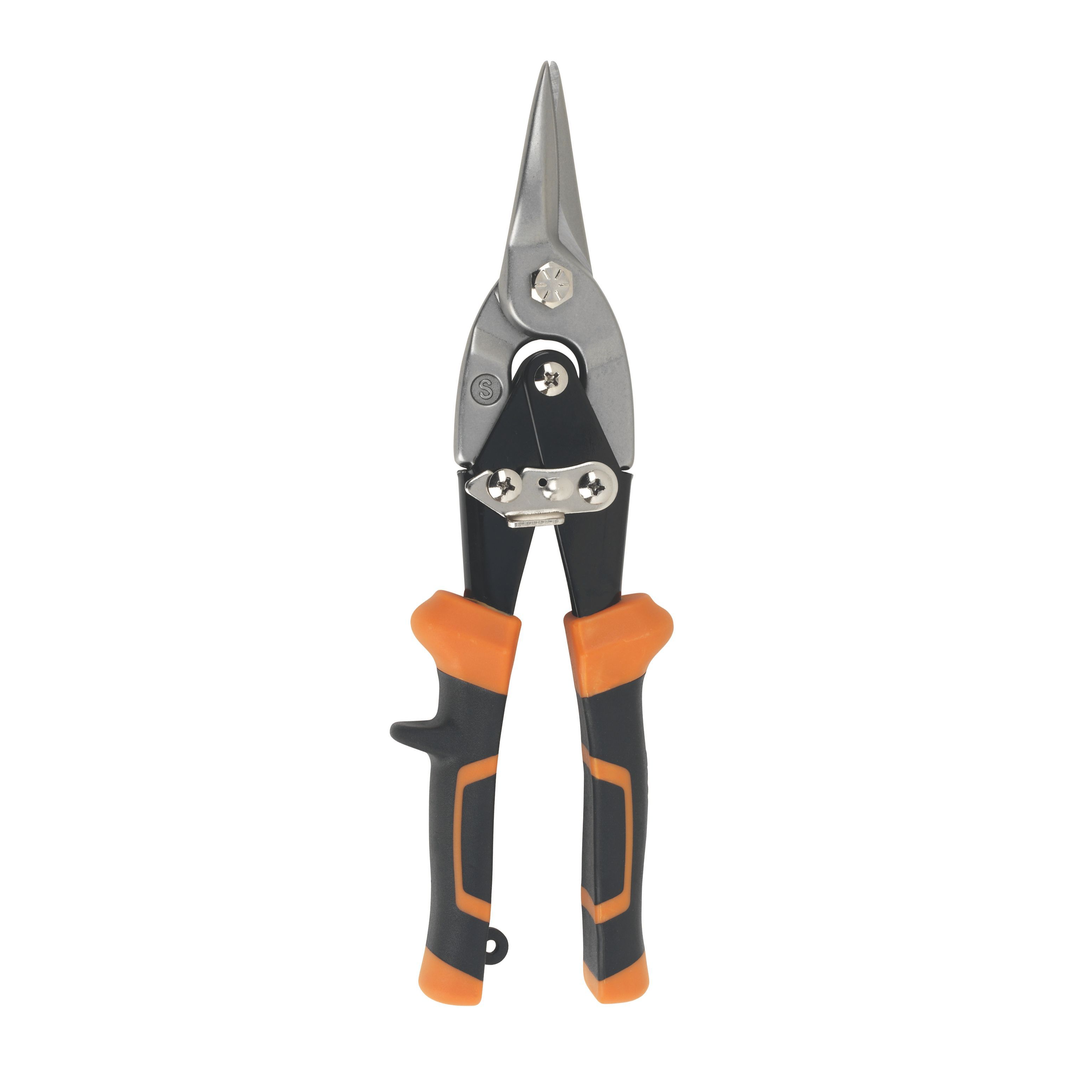 Magnusson 250mm Black & orange Soft grip Straight tin snips