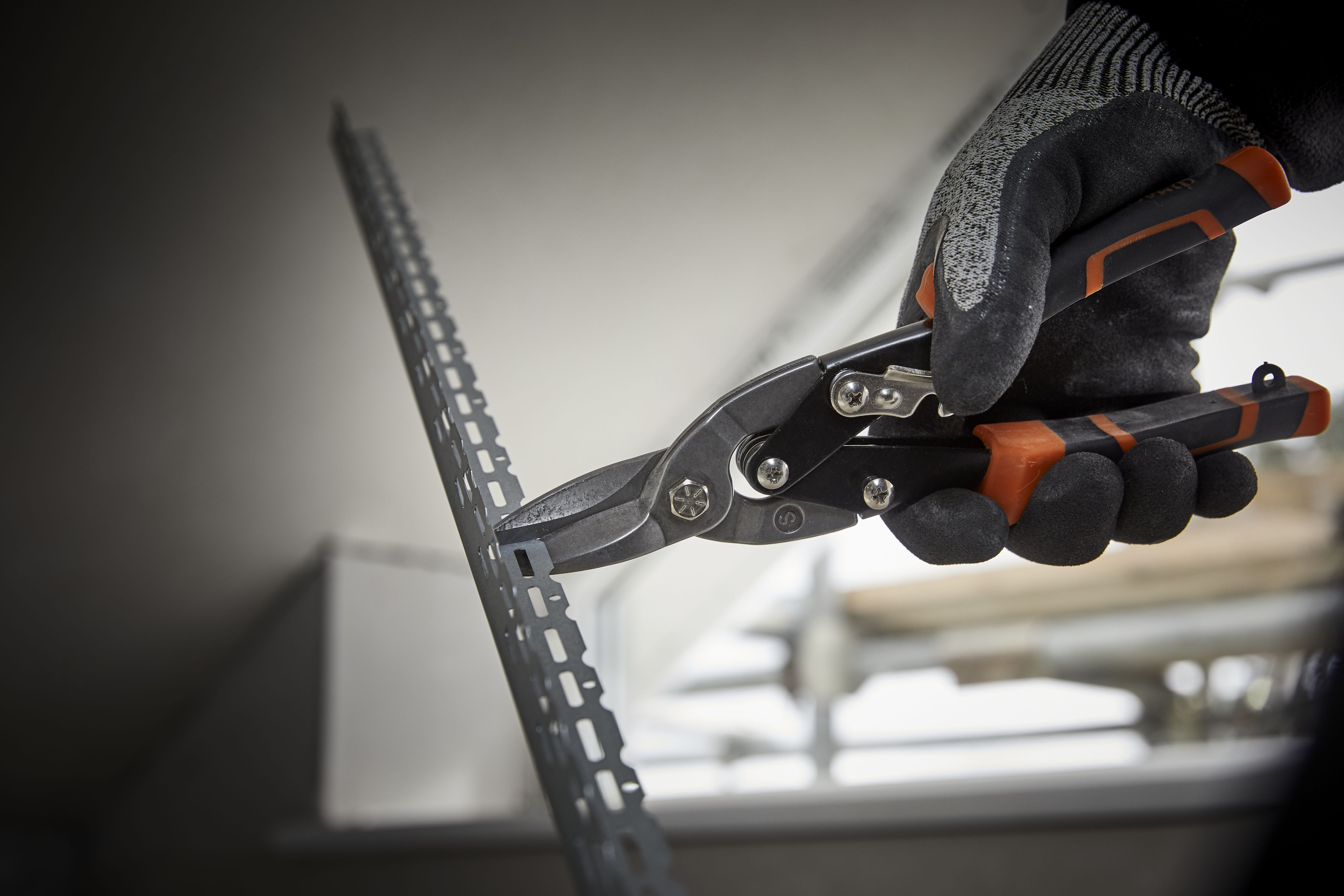 Magnusson 250mm Black & orange Soft grip Straight tin snips