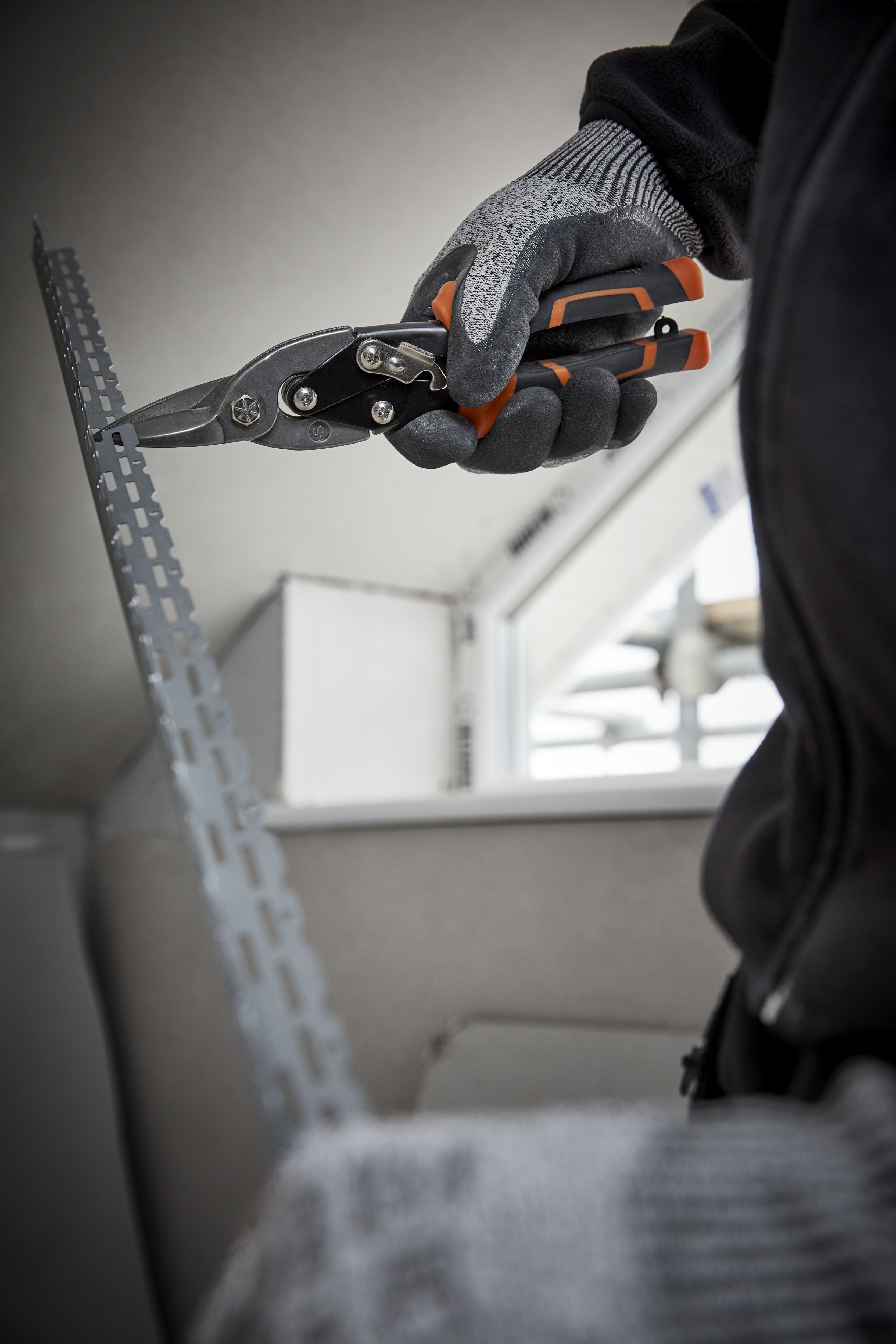 Magnusson 250mm Black & orange Soft grip Straight tin snips