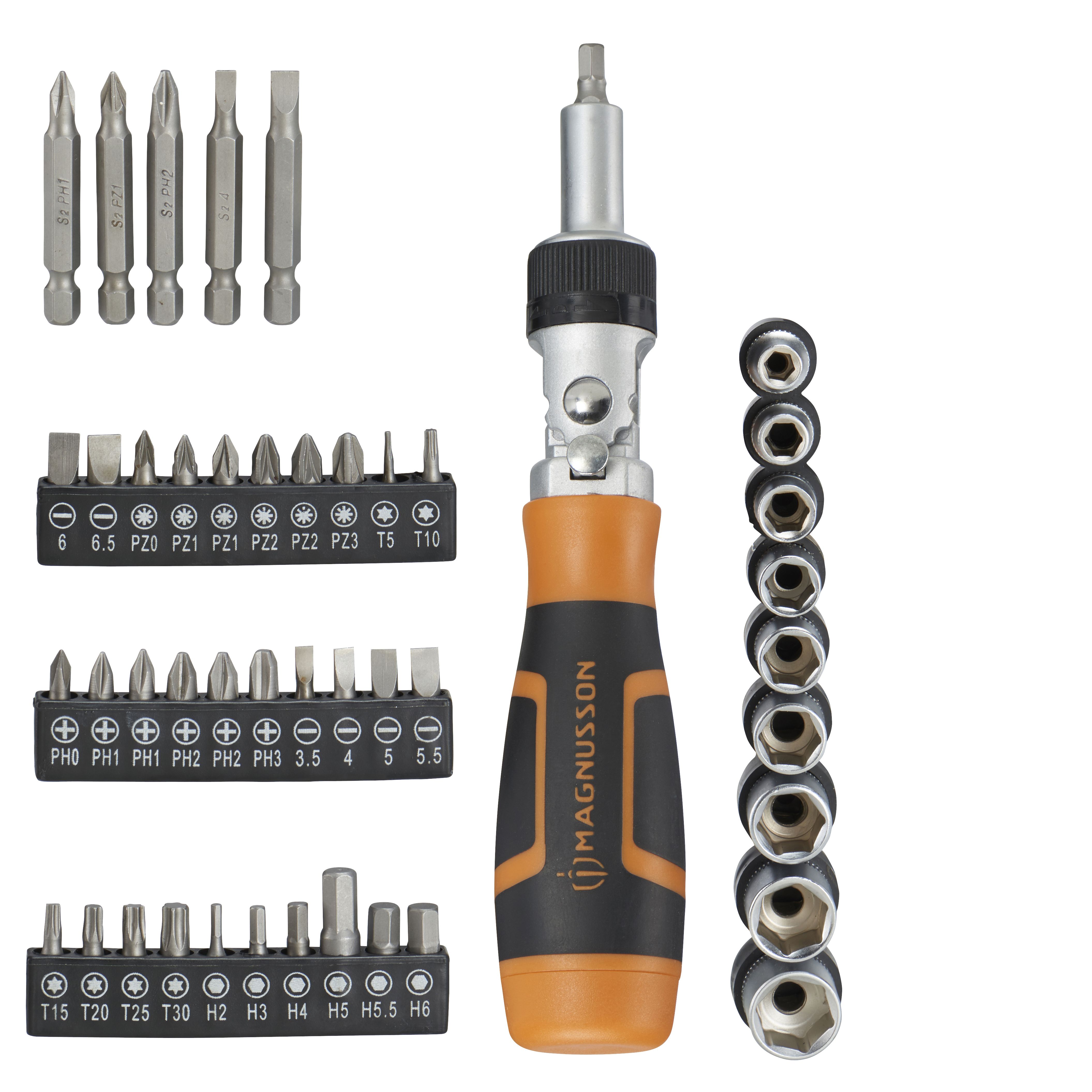 Buy Magnusson 46 Piece Ratcheting Screwdriver & Bit Set | DIY At B&Q