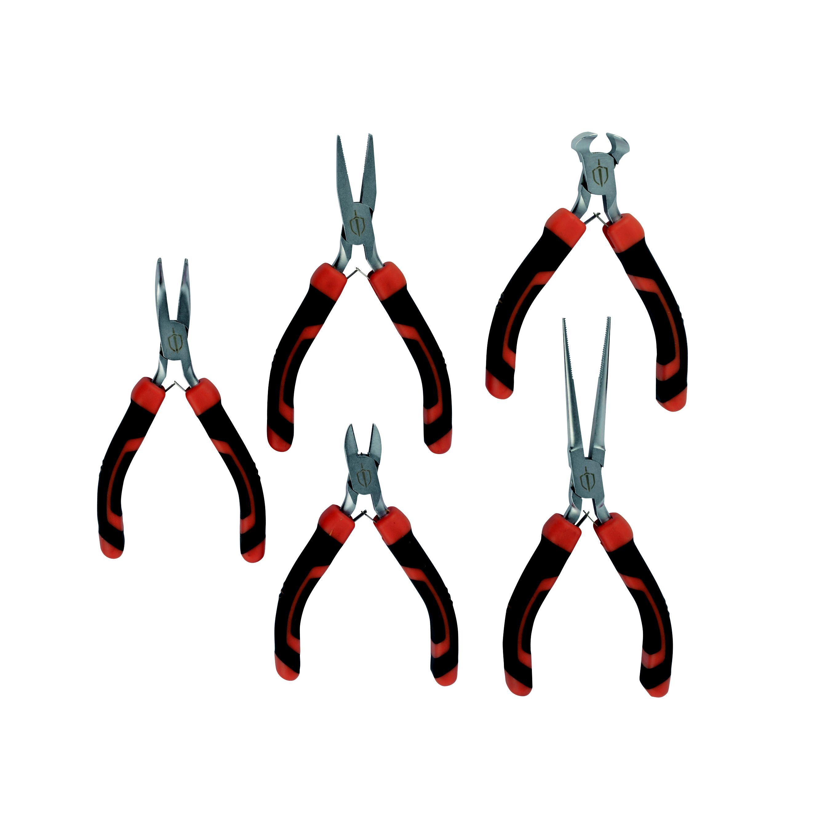 Mini 5 Piece Plier Set w/Zip Case Flat Long Needle Nose Durable