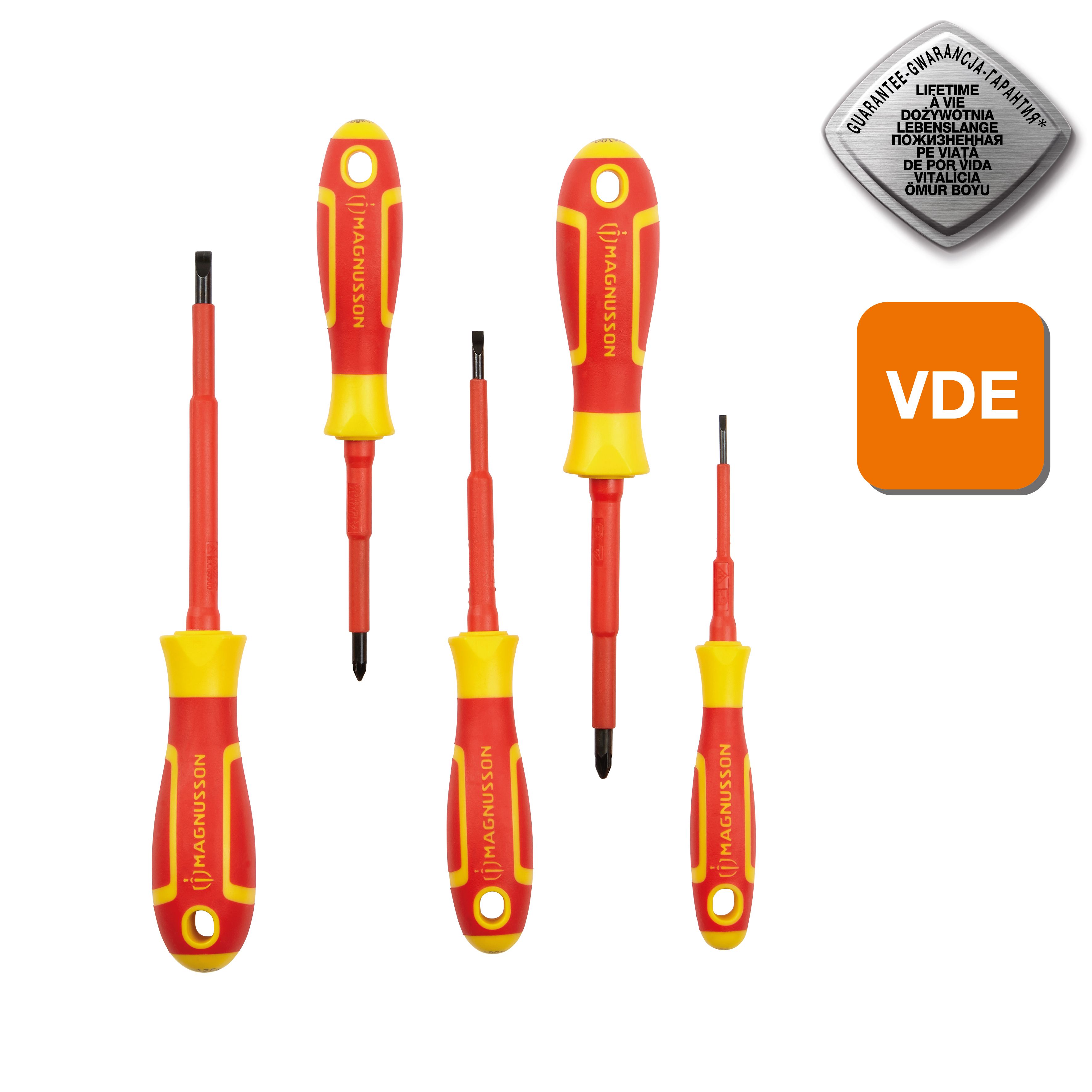 Magnusson 5 piece Mixed VDE Screwdriver set