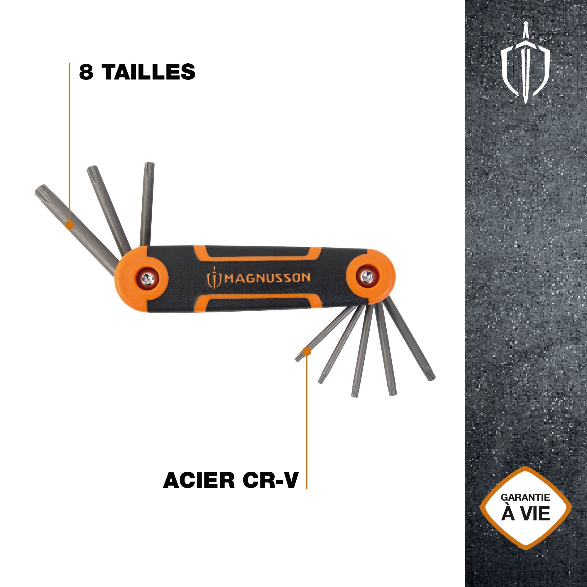 Magnusson 8 piece Chrome vanadium steel Foldable Torx key Set