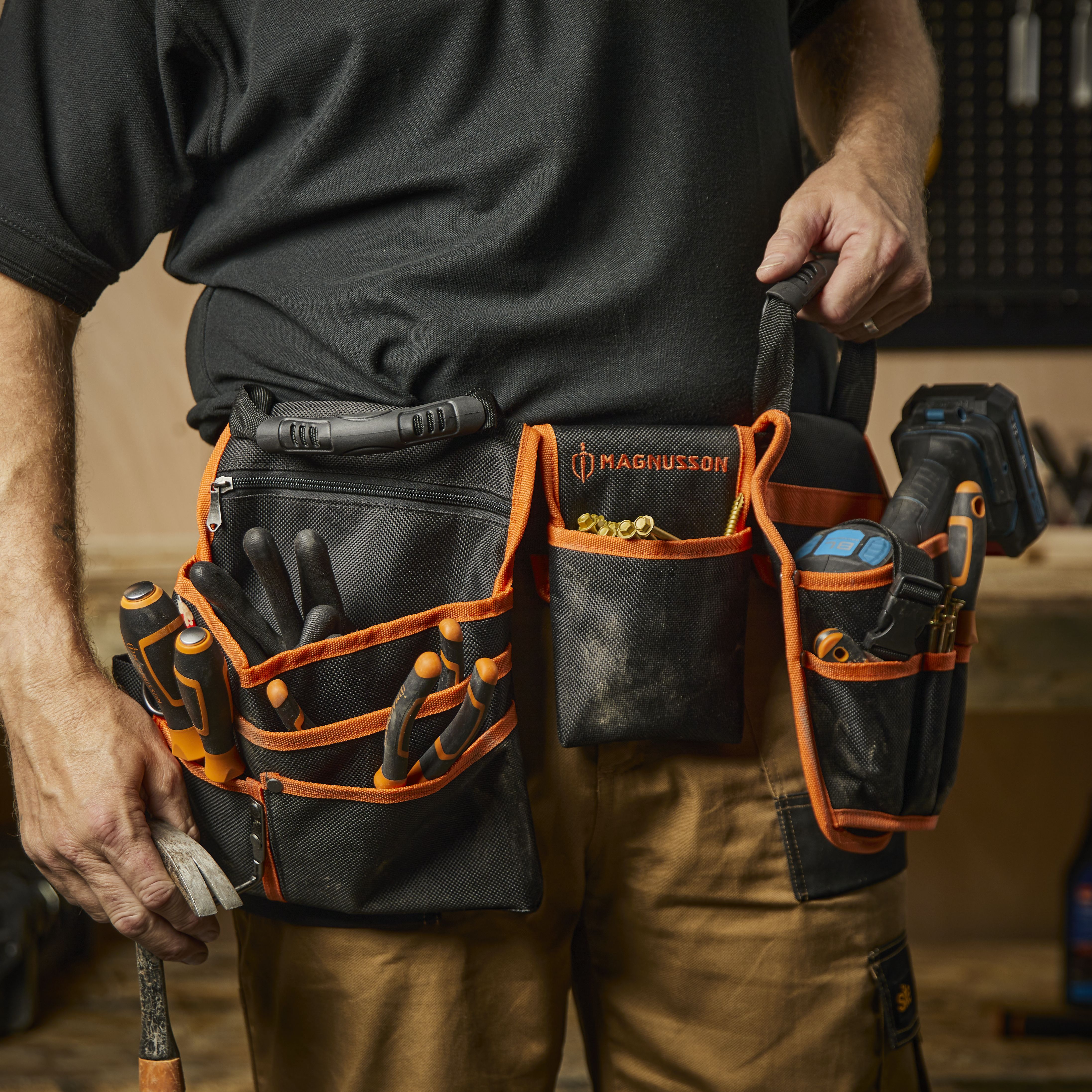Magnusson Orange & black Tool belt & holster set - 4