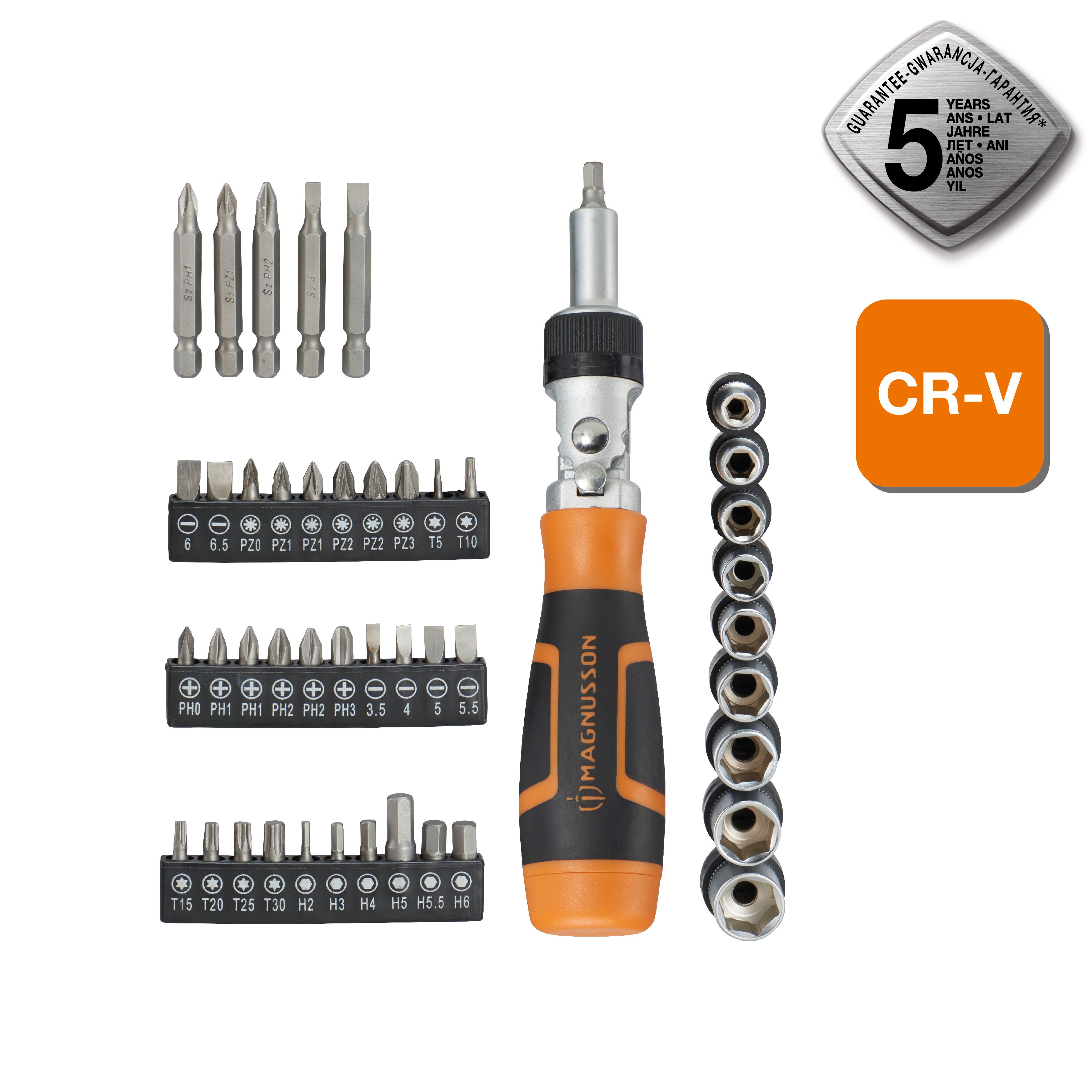 Magnusson Ratcheting screwdriver & bit (46 piece)
