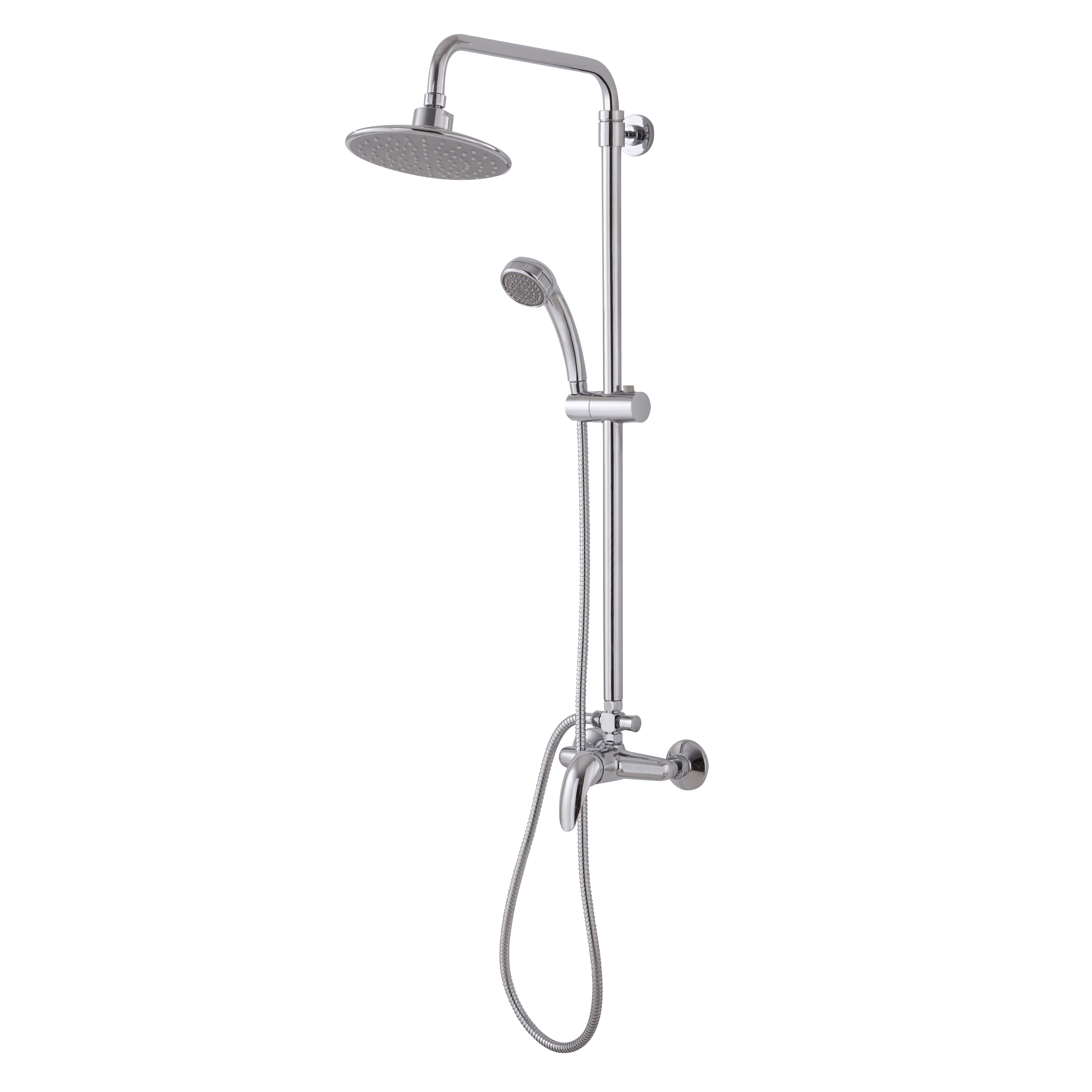 Maina Gloss Chrome effect Wallmounted Mixer Shower at B&Q