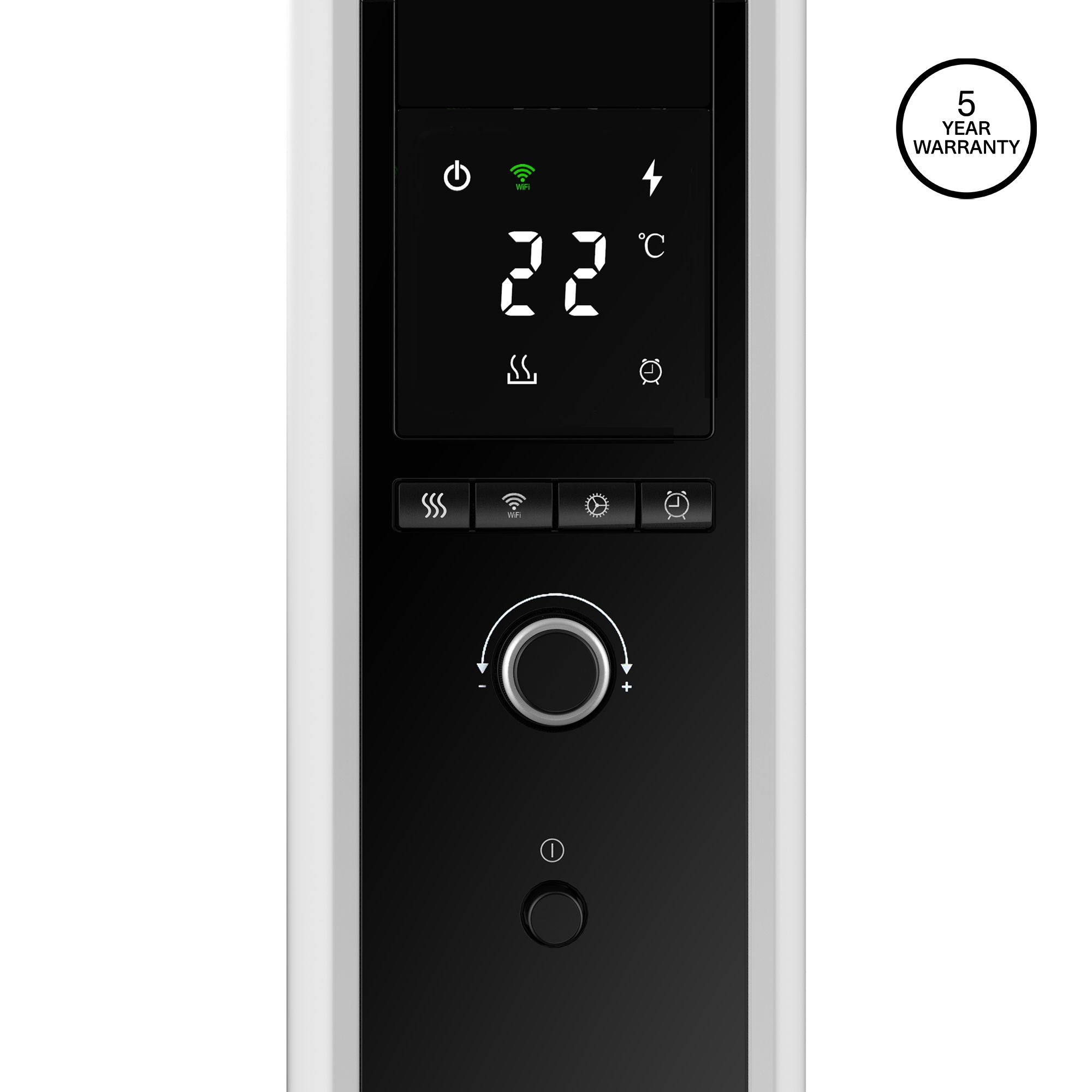 Mains fed 1.5kW White Smart Oil-filled radiator