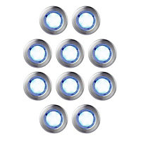Mains-powered Blue LED Deck lighting kit, Pack of 10